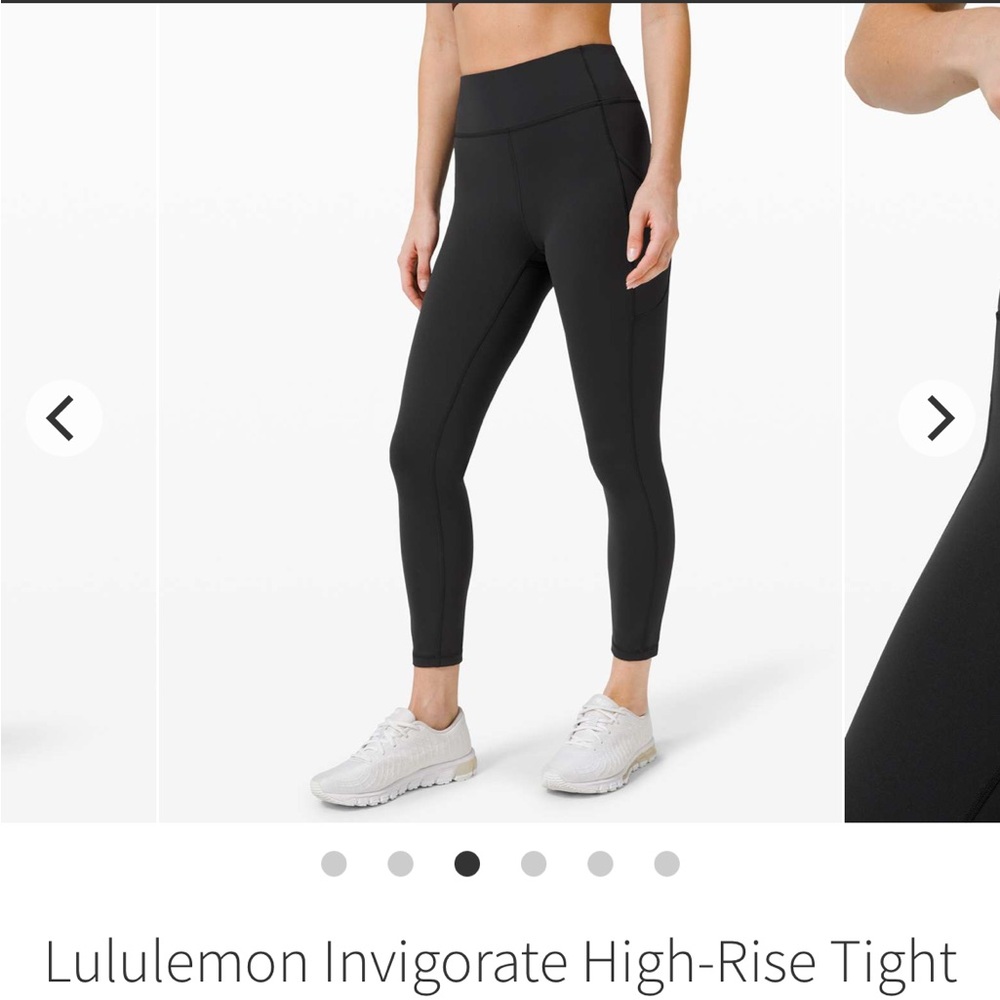 Lululemon Women’s Size 6 Invigorate HR Tight 25” Black Leggings with Pockets